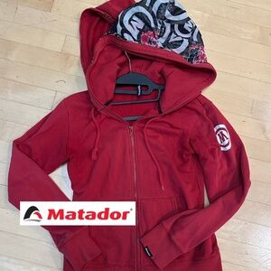 Matador Red double hooded zip sweatshirt , M,  GD1129
